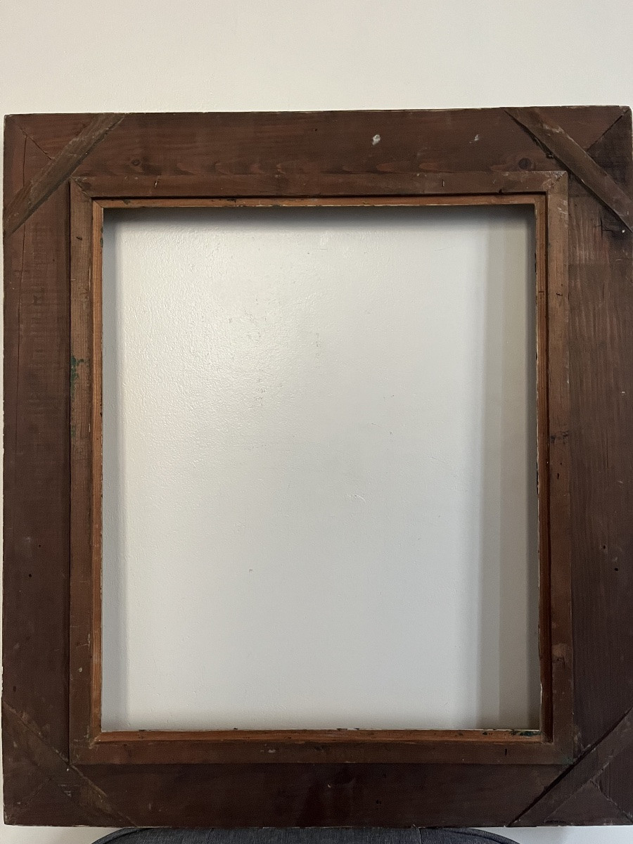 Montparnasse Frame From The 1930s For A Standard 10f Canvas, Rabbet 55cm X 46cm. Good Condition.-photo-1