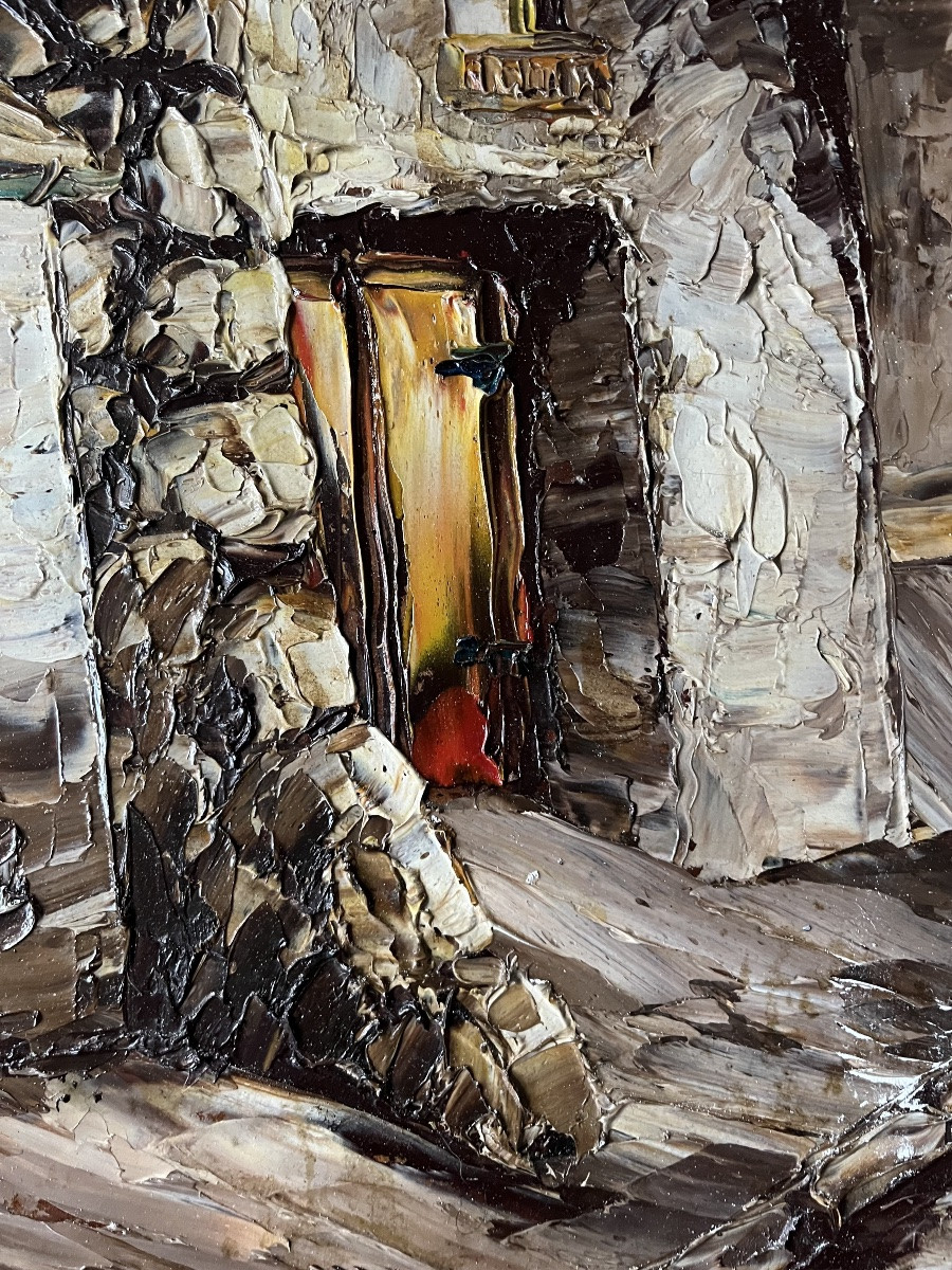 Expressionist Painting Of A Suburban Landscape, Signed Leonschwarz- Abrys (1905_1990)-photo-2