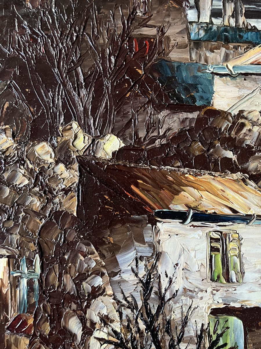 Expressionist Painting Of A Suburban Landscape, Signed Leonschwarz- Abrys (1905_1990)-photo-5