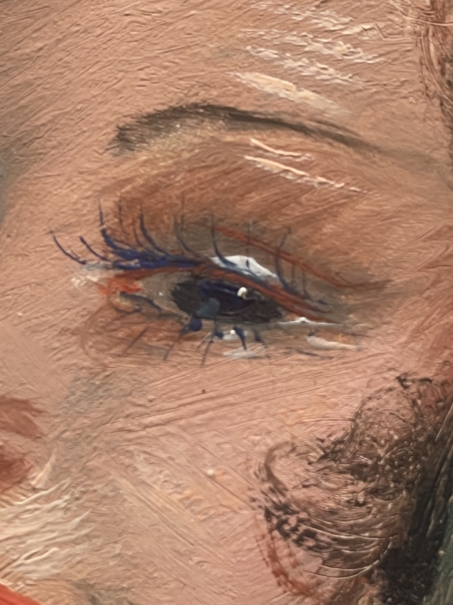 Tableau proche Domergue portrait &eacute;l&eacute;gante peinture sign&eacute;e Ata Boxia -photo-2