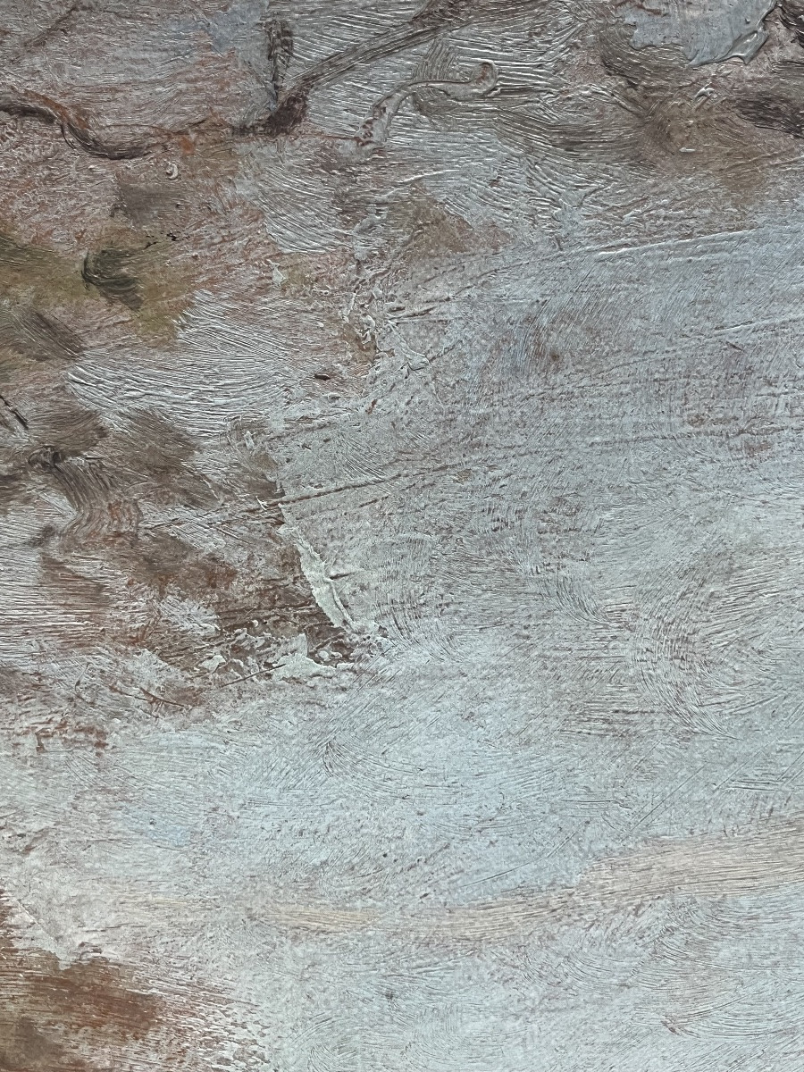 Landscape Painting, Barbizon School, Circle Of Corot, Painting Signed Louis Augustin Auguin 1824-1903-photo-3