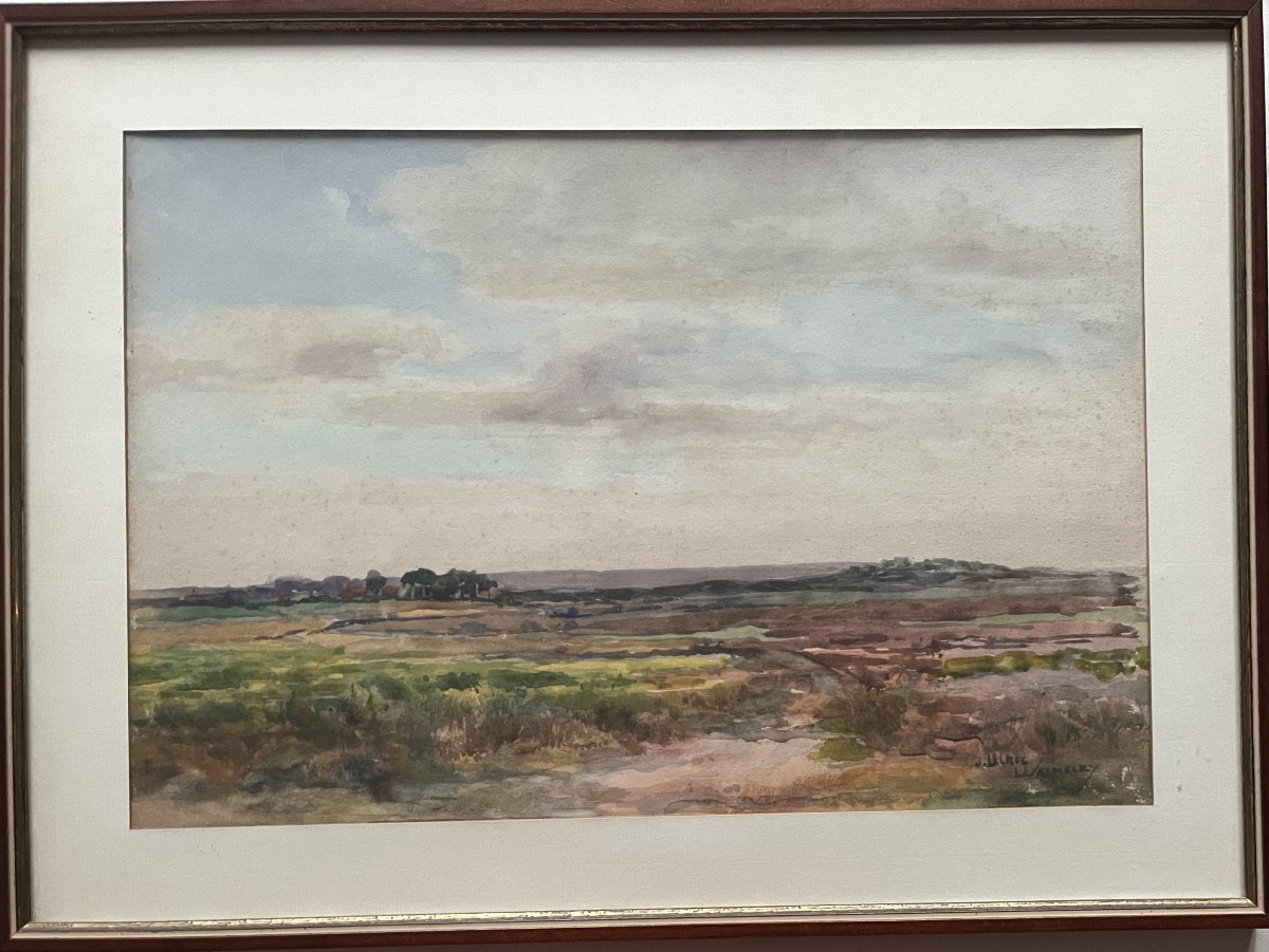 Tableau aquarelle UK paysage signé J Ulric Walmsley 1860-1954-photo-3