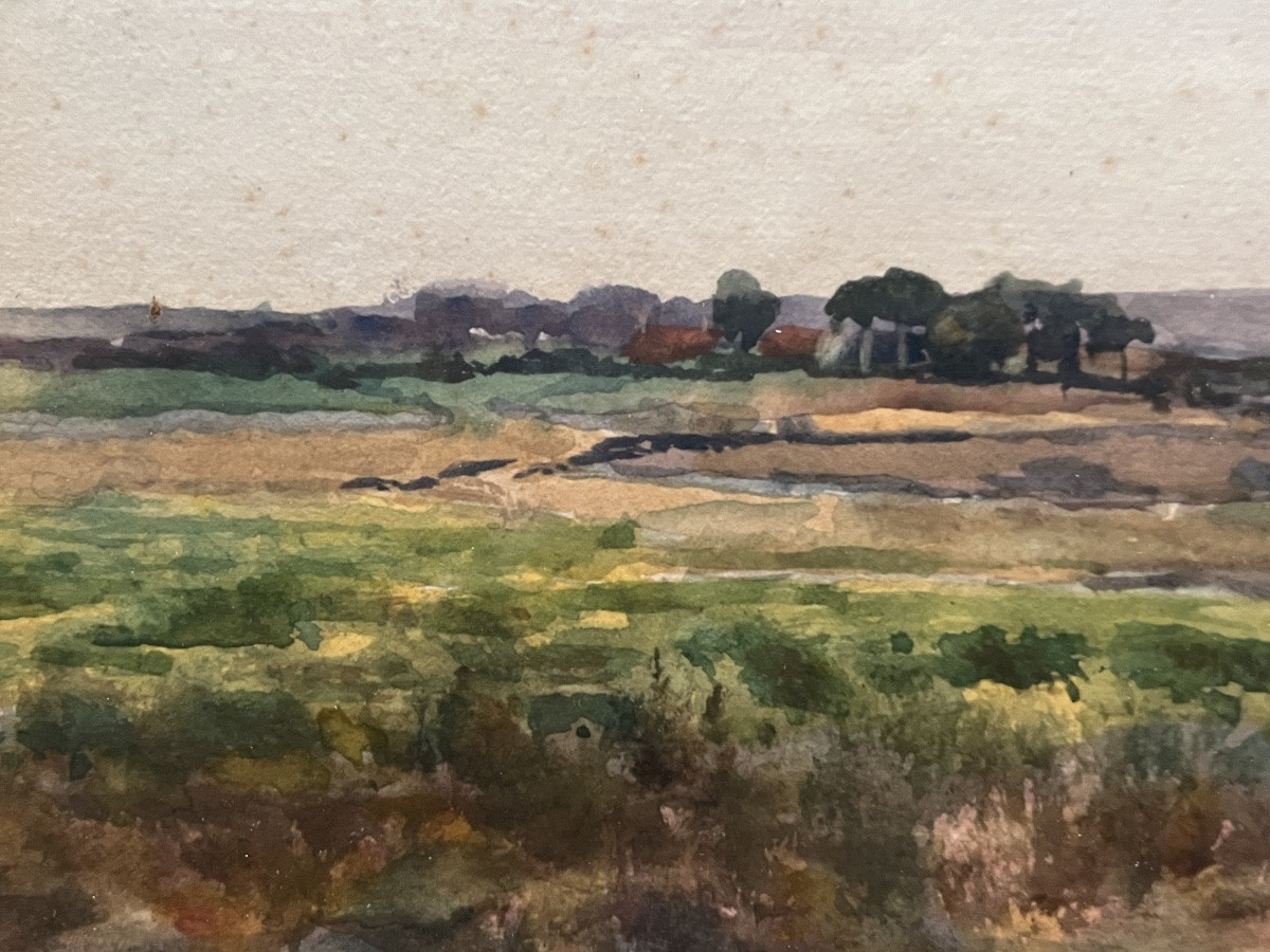 Tableau aquarelle UK paysage signé J Ulric Walmsley 1860-1954-photo-4