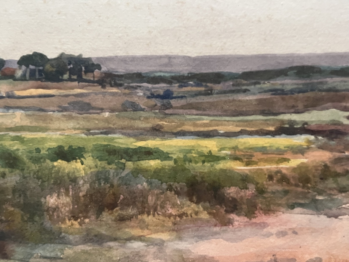 Tableau aquarelle UK paysage signé J Ulric Walmsley 1860-1954-photo-8