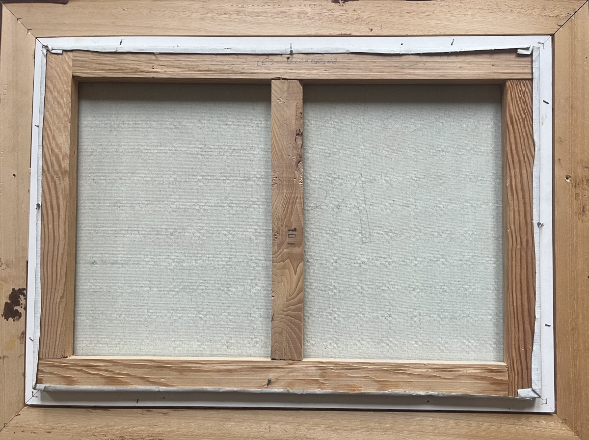 Tableau naif école de l’Est Serbie les bûcherons peinture signée Dragan Milhaïlovic-photo-3