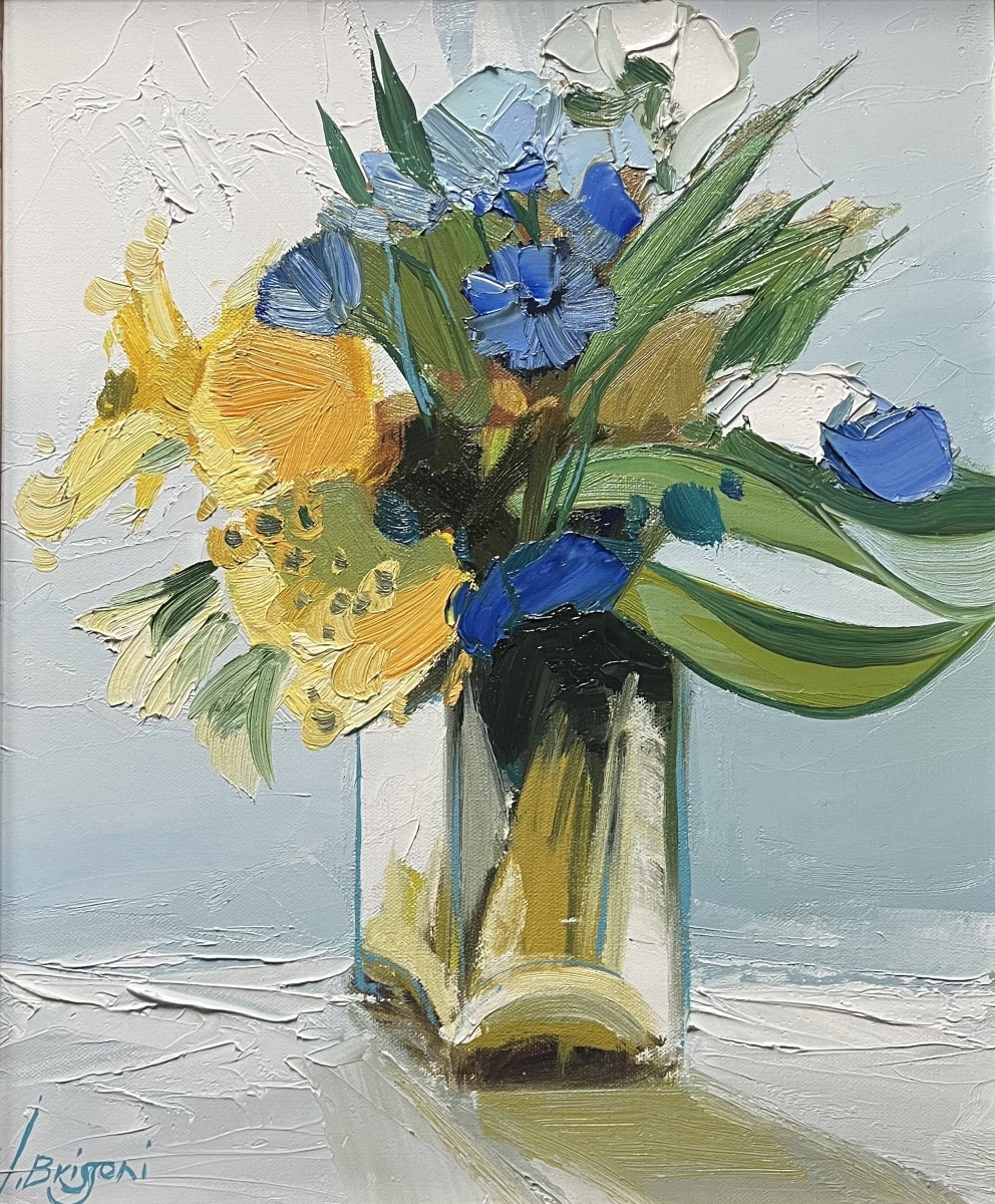 Expressionist Painting Of A Bouquet Of Flowers, Signed Jean Brissoni