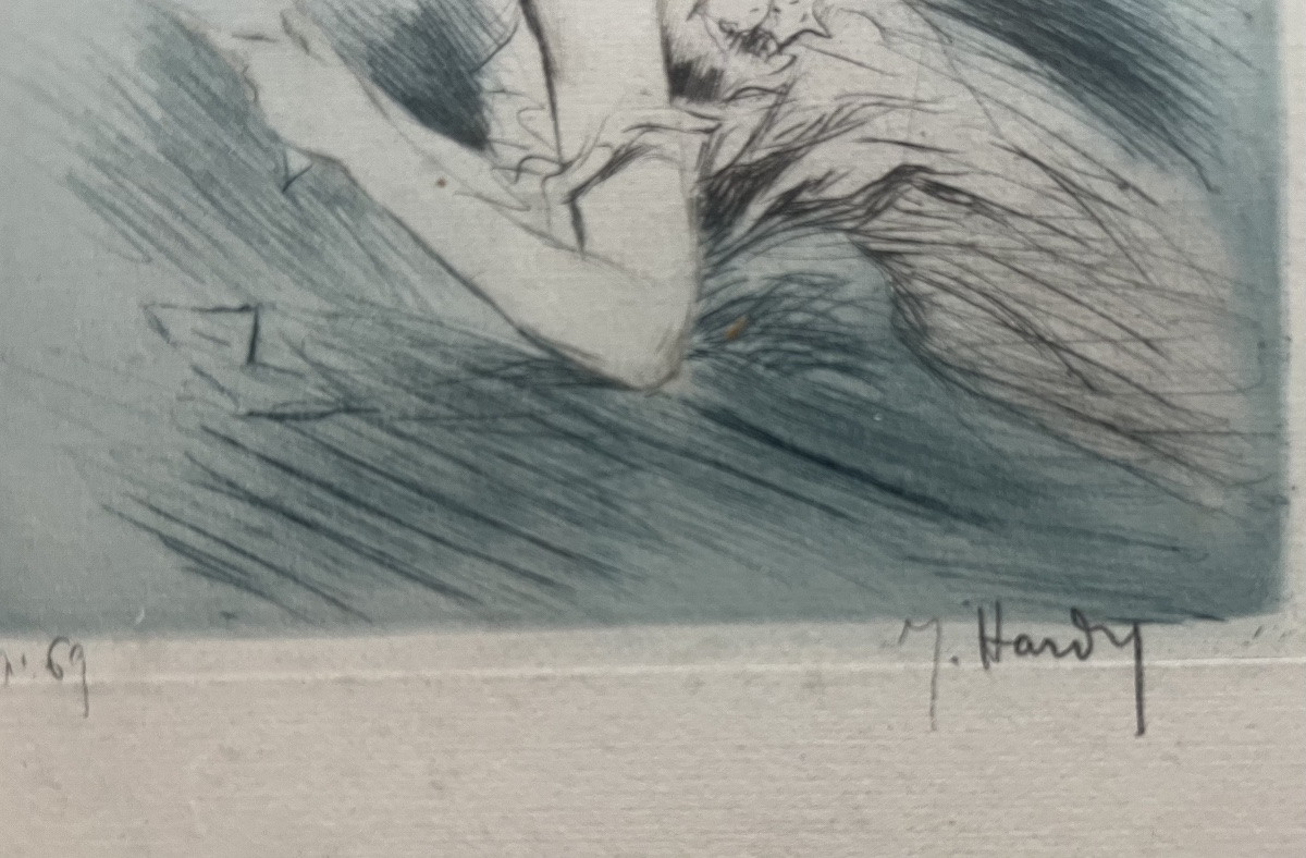 Art déco boudoir élégantes deux gravures signées Jean Hardy proche Icart -photo-5