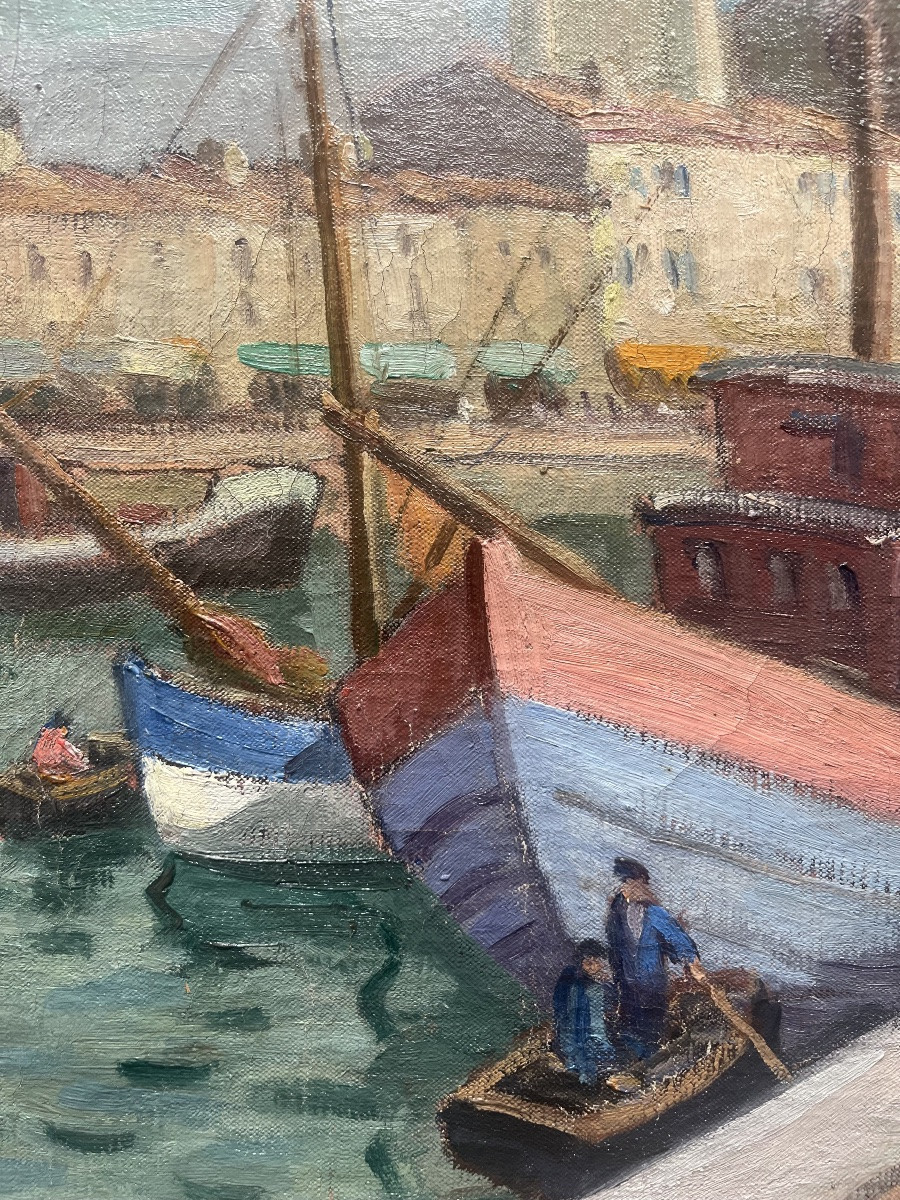 Tableau impressionniste école de Muron marine peinture signée Jean Fernand-Trochain 1879-1969-photo-5