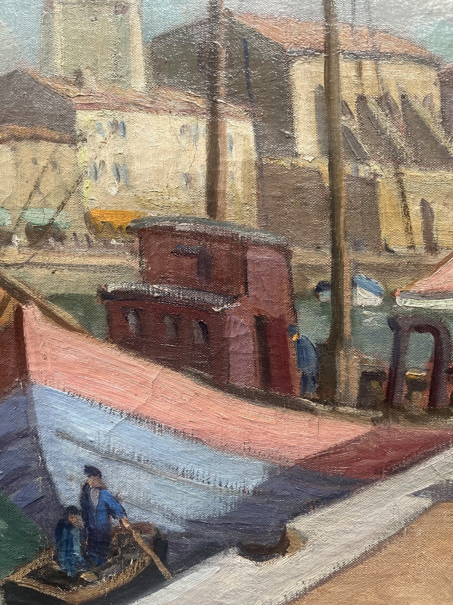 Tableau impressionniste école de Muron marine peinture signée Jean Fernand-Trochain 1879-1969-photo-6