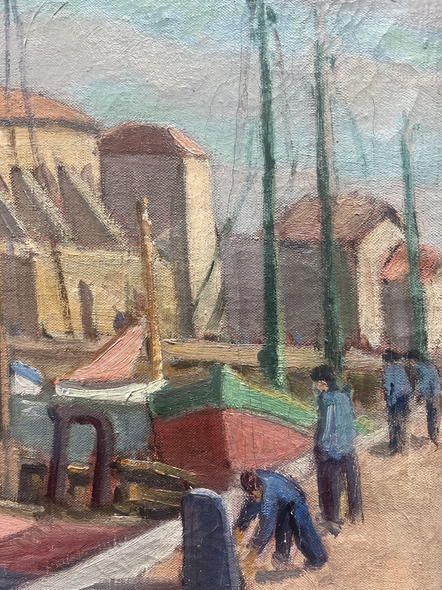 Tableau impressionniste école de Muron marine peinture signée Jean Fernand-Trochain 1879-1969-photo-7