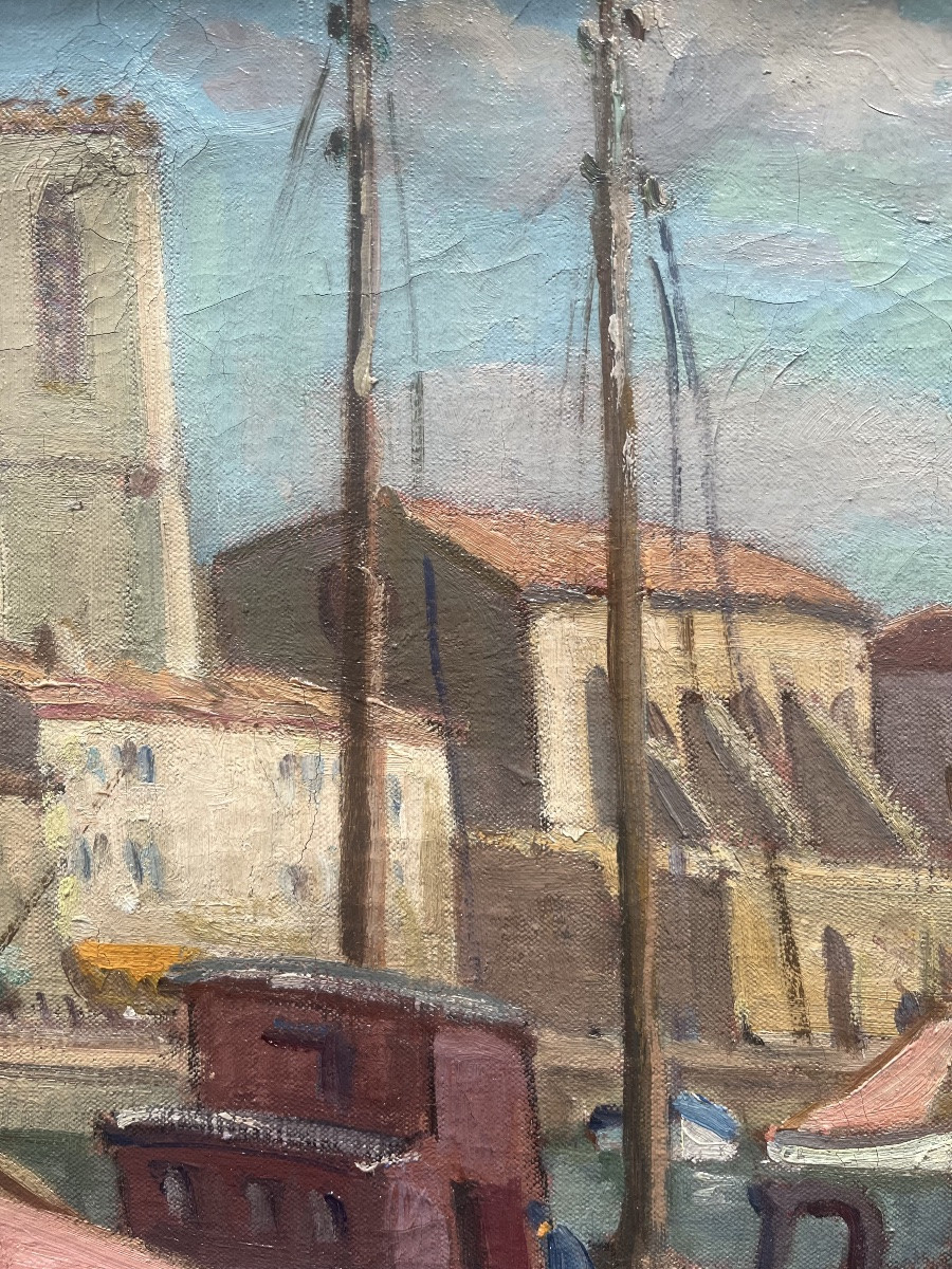 Tableau impressionniste école de Muron marine peinture signée Jean Fernand-Trochain 1879-1969-photo-8