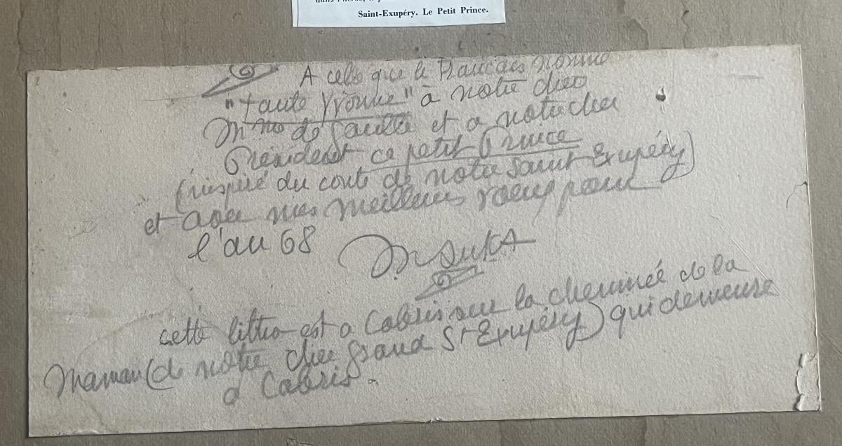 Lithographie art naïf le petit prince signée Madeleine Luka Collection Charles de Gaulle . -photo-2