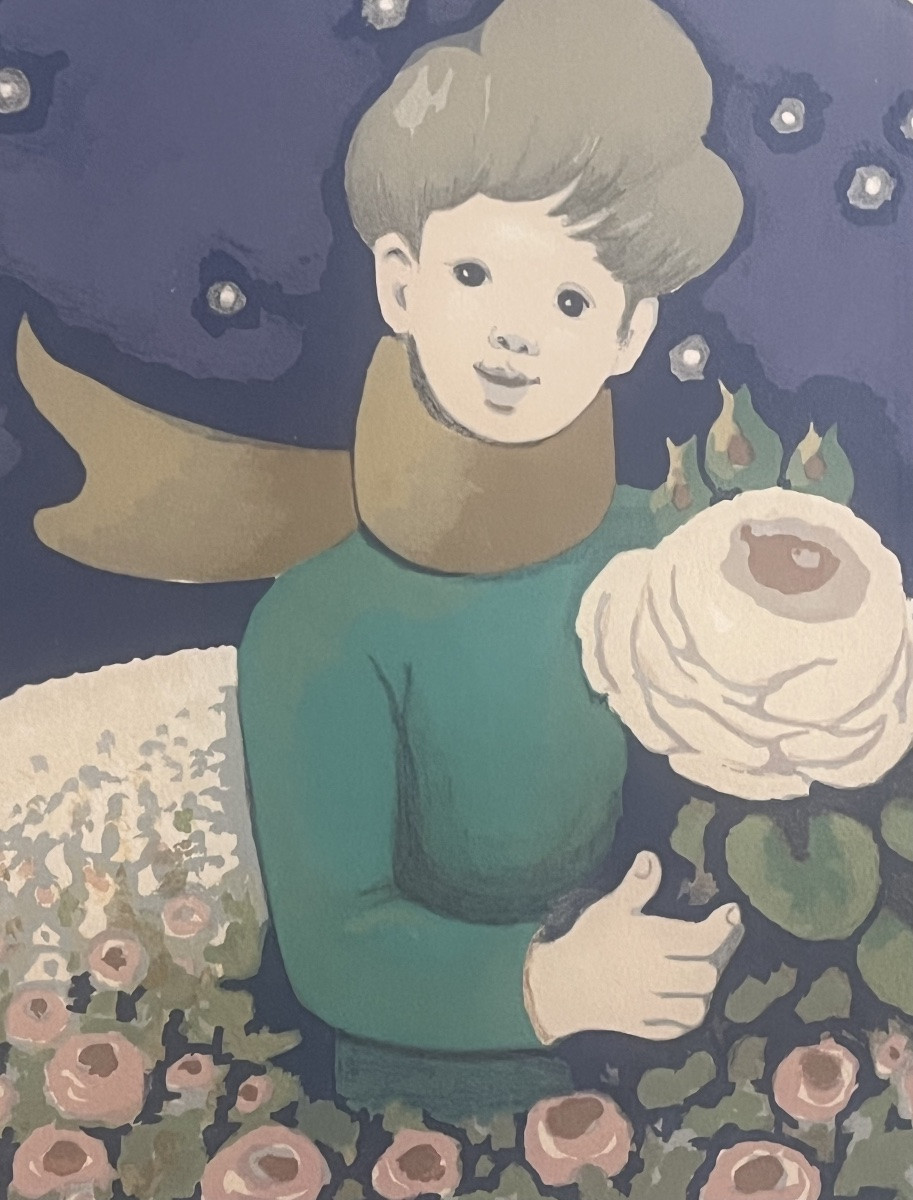 Lithographie art naïf le petit prince signée Madeleine Luka Collection Charles de Gaulle . -photo-6