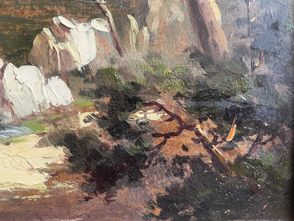 Provençal Seascape Painting With Sailboats, Signed Lucien Potronat (1899-1973)-photo-4