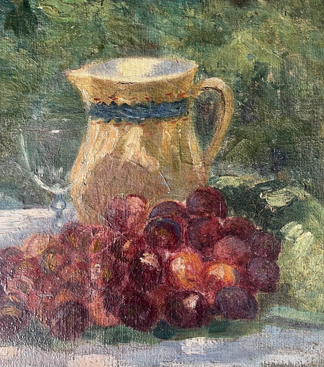 Impressionist Still Life Painting With Motifs, Signed Maillard?-photo-2