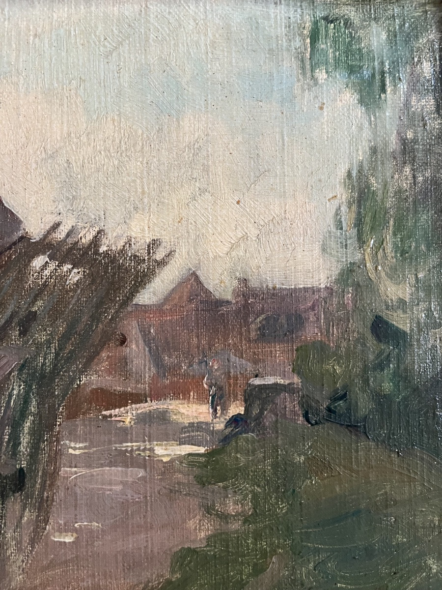 Impressionist Painting, Horse-drawn Carriage, Countryside Landscape, Anonymous Painting. -photo-1