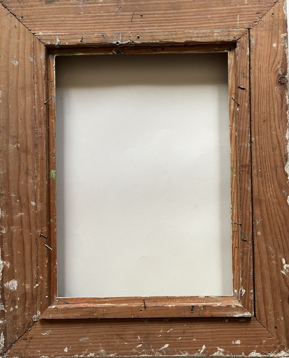Cadre Montparnasse bois sculpt&eacute; ann&eacute;es 30 pour tableau standard  4 F 33 cm X 24 cm-photo-2