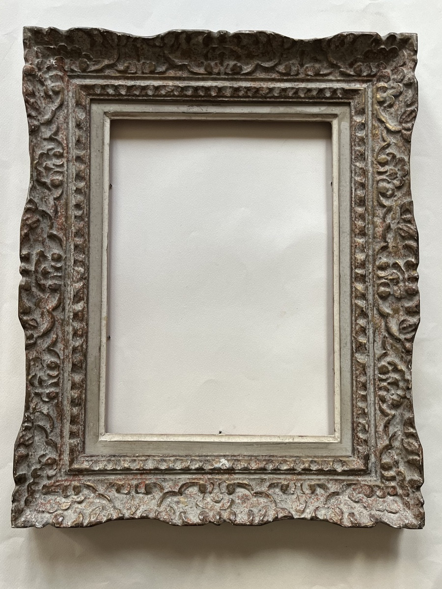 Cadre Montparnasse bois sculpt&eacute; ann&eacute;es 30 pour tableau standard  4 F 33 cm X 24 cm