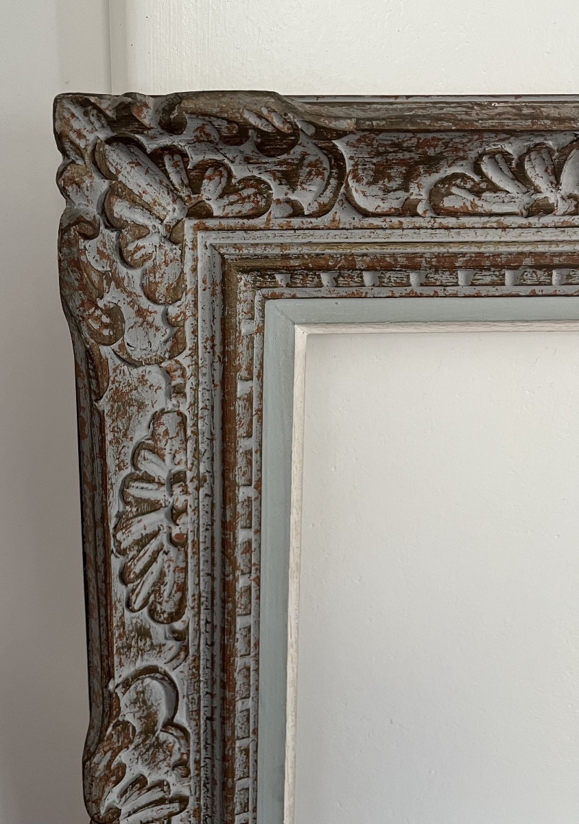 Montparnasse Frame From The 1930s In Carved Wood Standard Size For 10 F Picture 55 X 46 Cm-photo-2