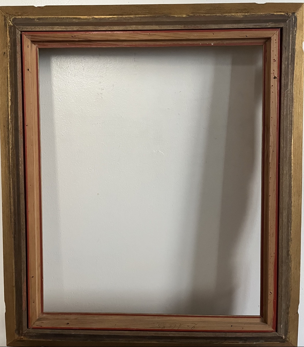 Cadre doré en bois style Louis XV pour format standard 8 F 46 cm x 38 cm-photo-3