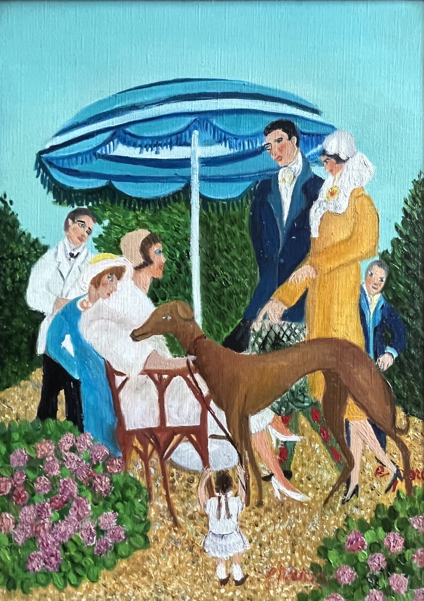 Tableau naïf peinture signée Grand’mere Paris 1906-1982-photo-2