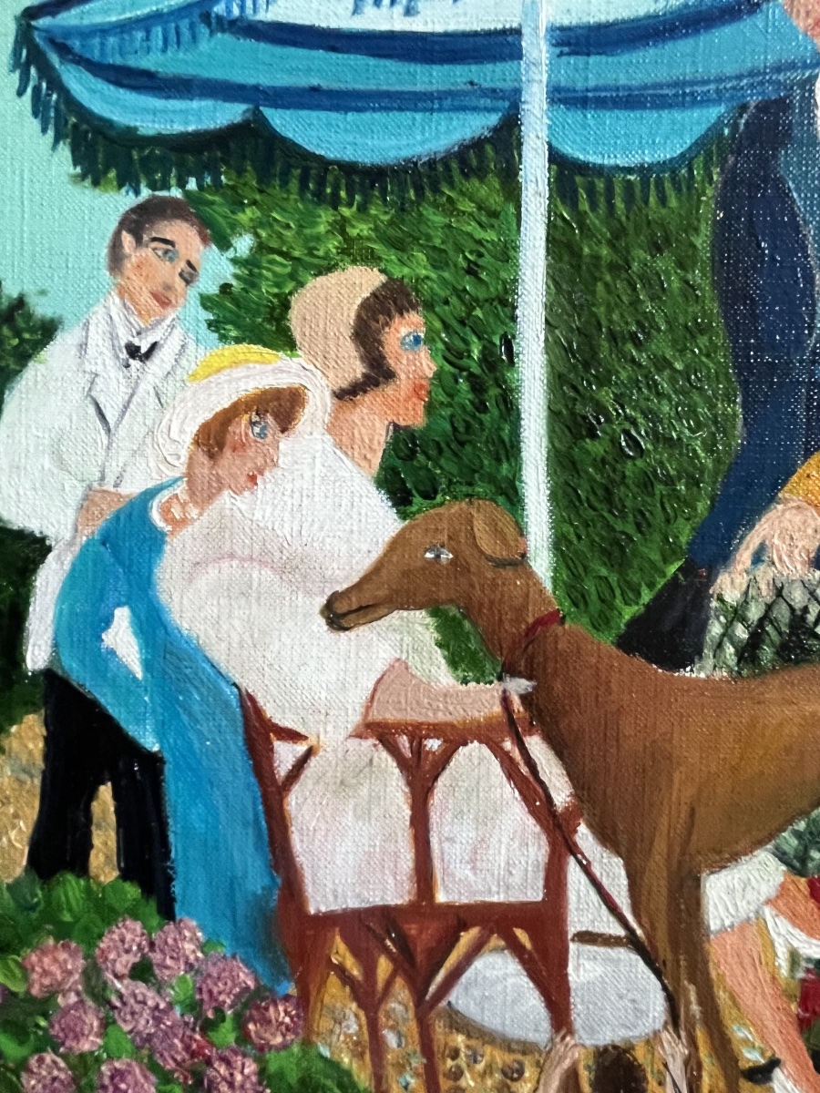 Tableau naïf peinture signée Grand’mere Paris 1906-1982-photo-3