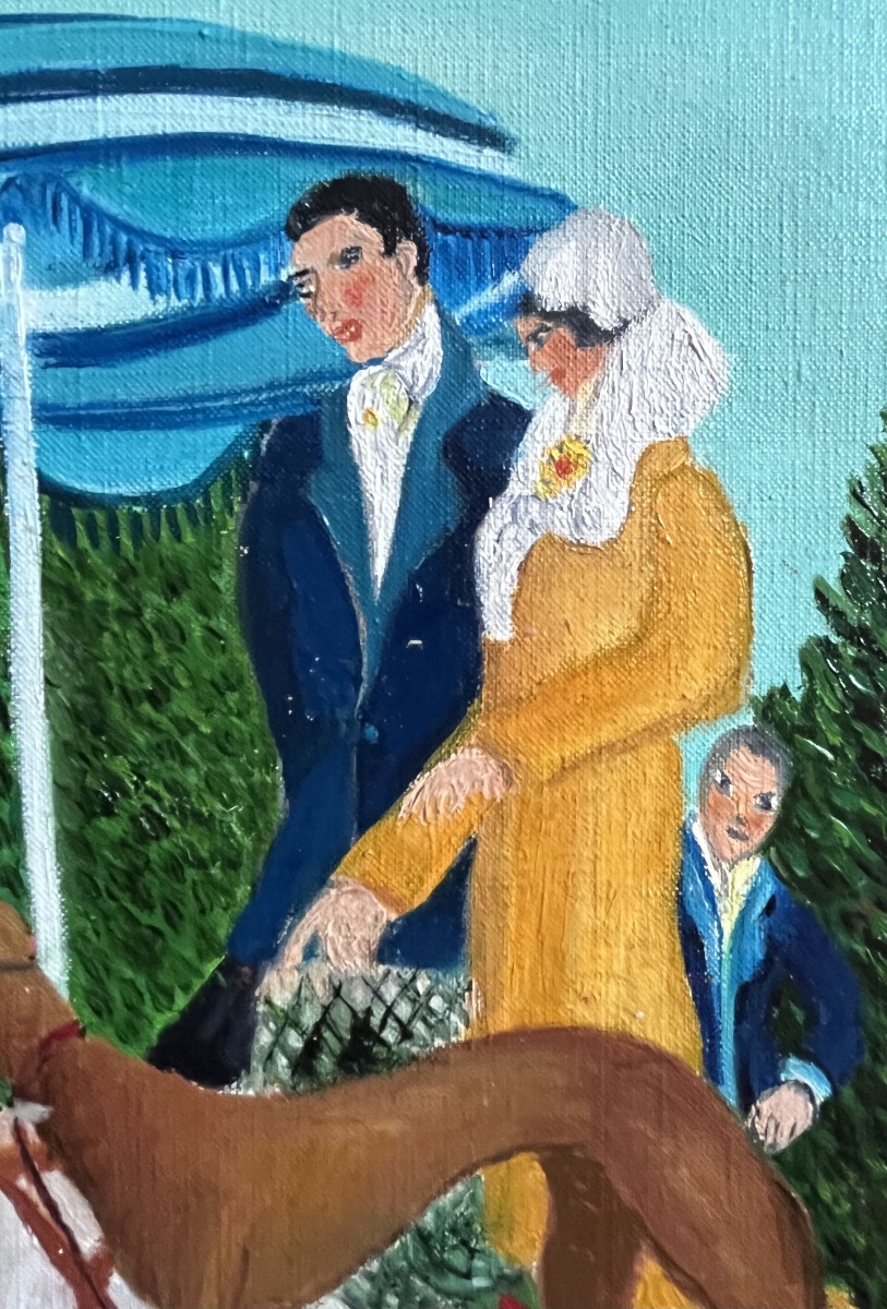 Tableau naïf peinture signée Grand’mere Paris 1906-1982-photo-1