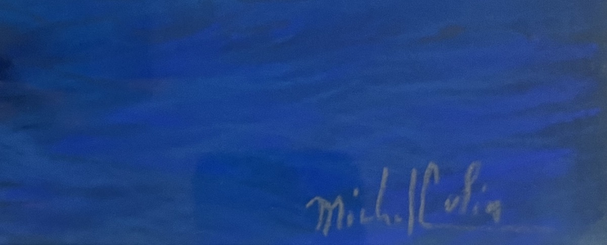 Tableau Italie Italia Venise gondole pastel signé Michel Colin -photo-2