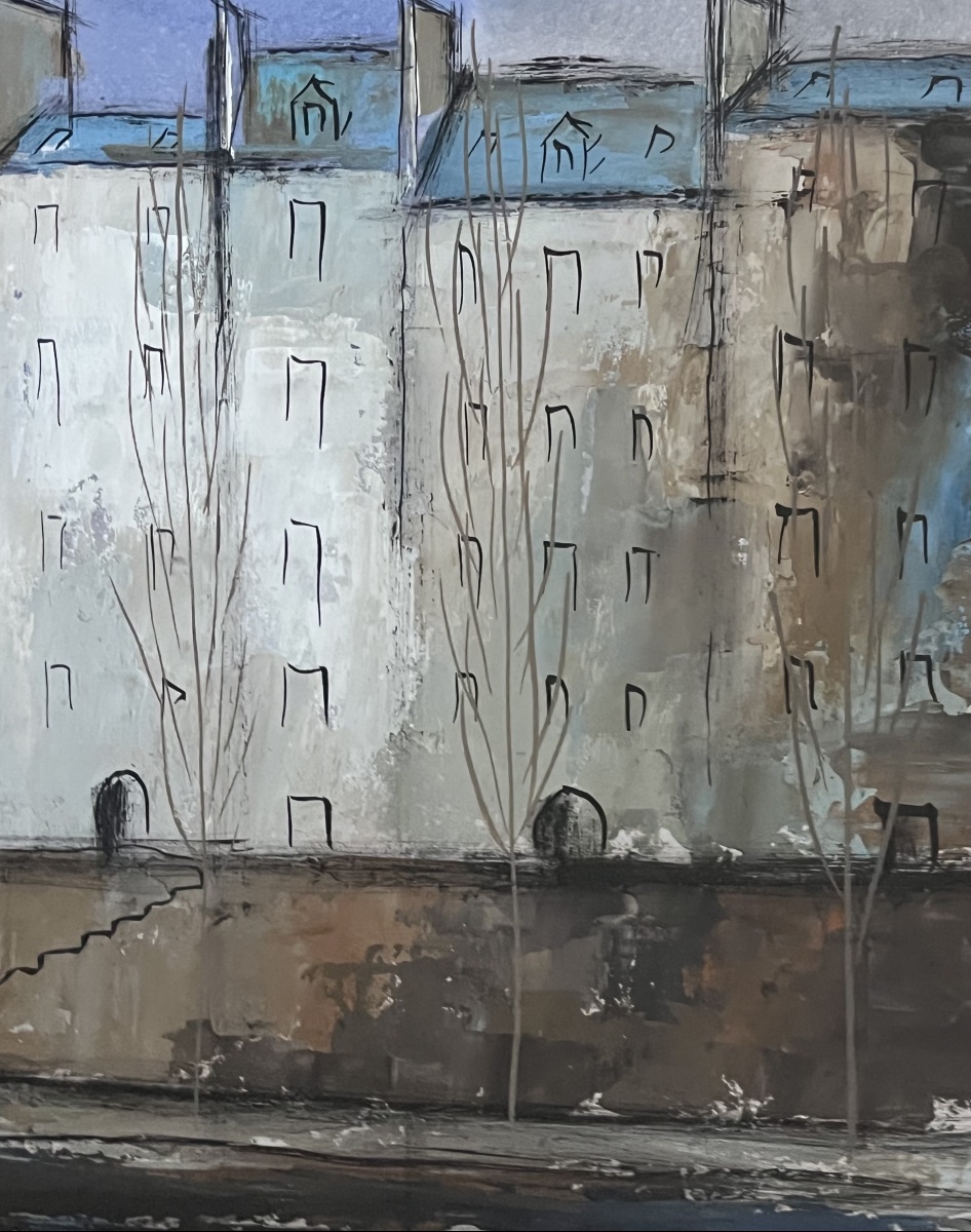 Tableau  vue pont de Paris aquarelle et gouache signée Jean Roll-photo-4