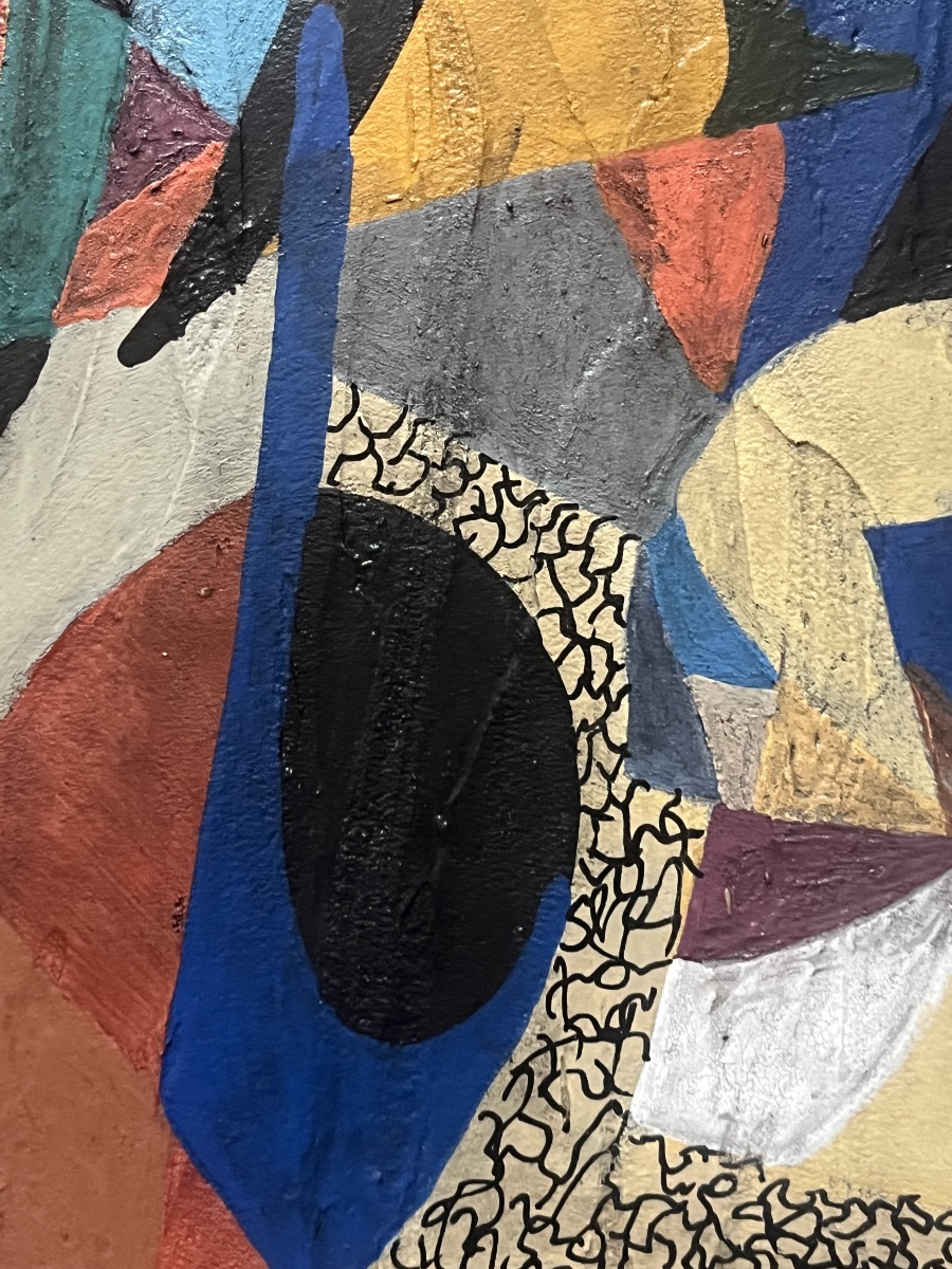 Abstract Painting With A Geometric Composition, Signed By Meyer-photo-1