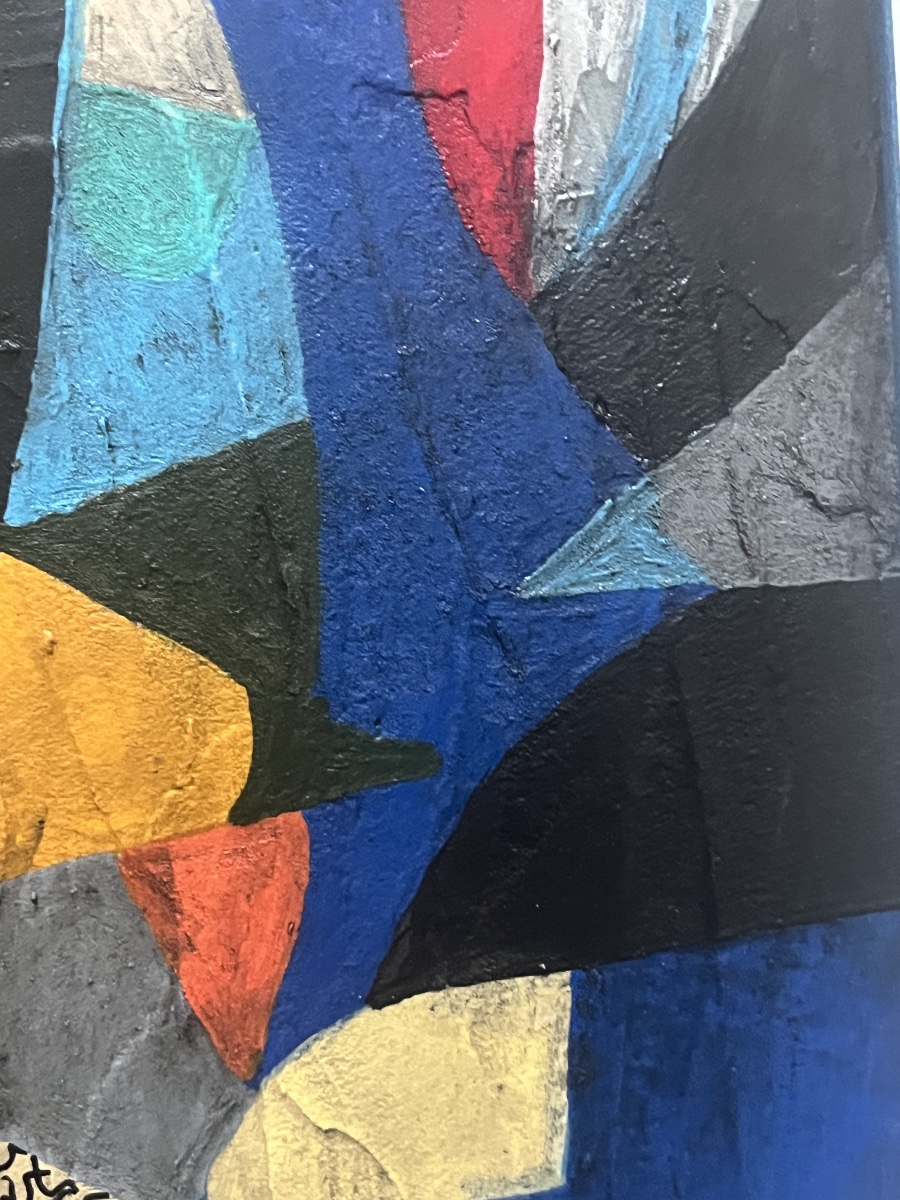 Abstract Painting With A Geometric Composition, Signed By Meyer-photo-2