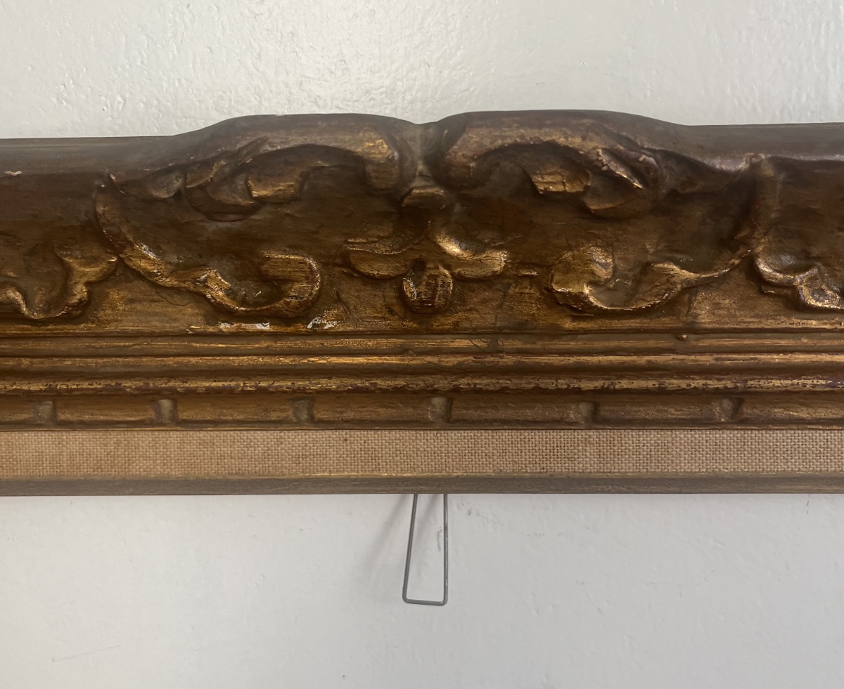 Cadre Montparnasse en bois sculpté doré format standard 12 P 61 cm x 46 cm-photo-2