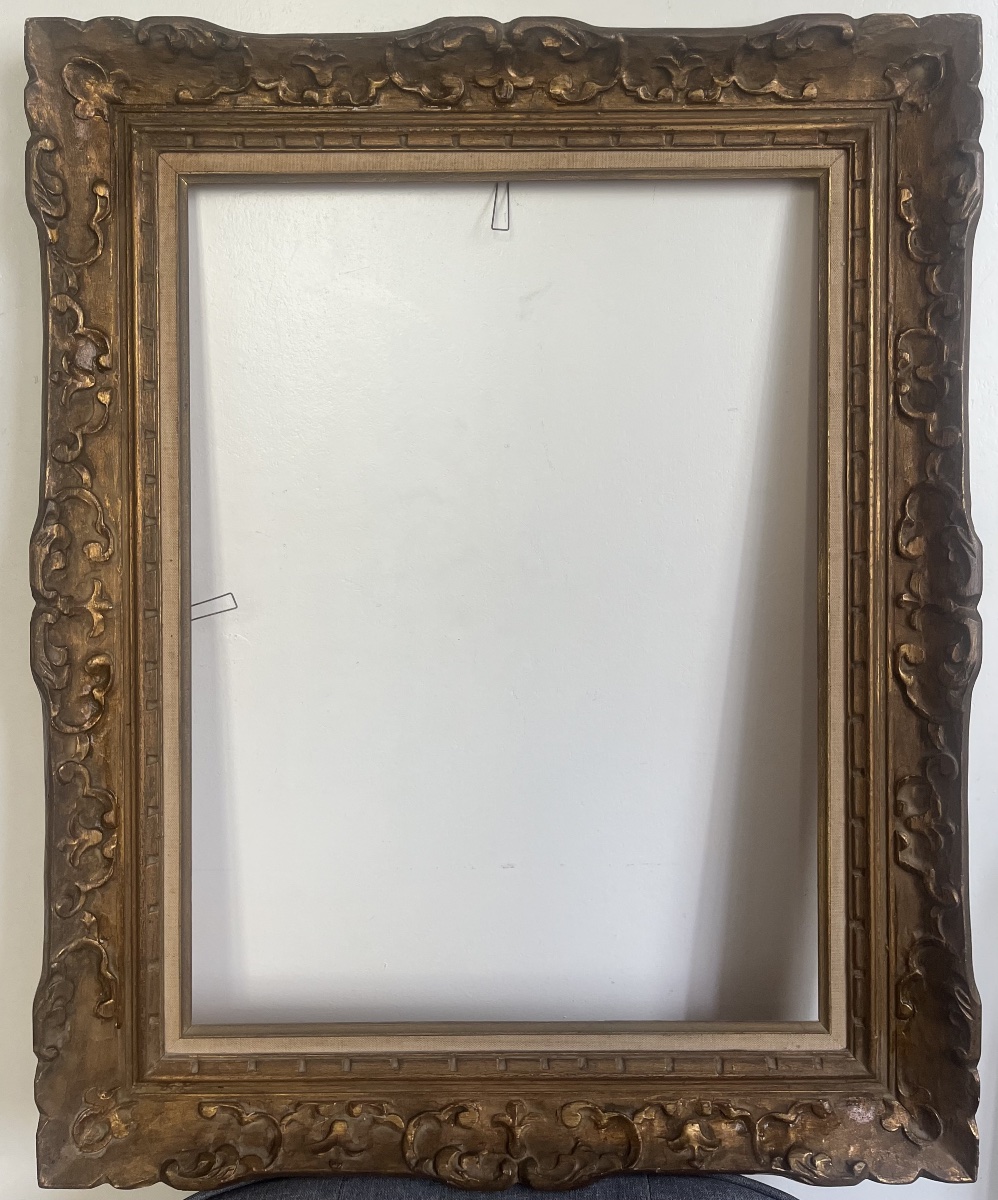 Cadre Montparnasse en bois sculpté doré format standard 12 P 61 cm x 46 cm