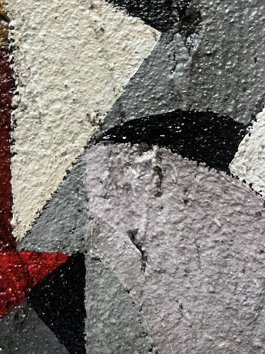 Abstract Painting Featuring A Geometric Composition, Signed By Roland Meyer-photo-4