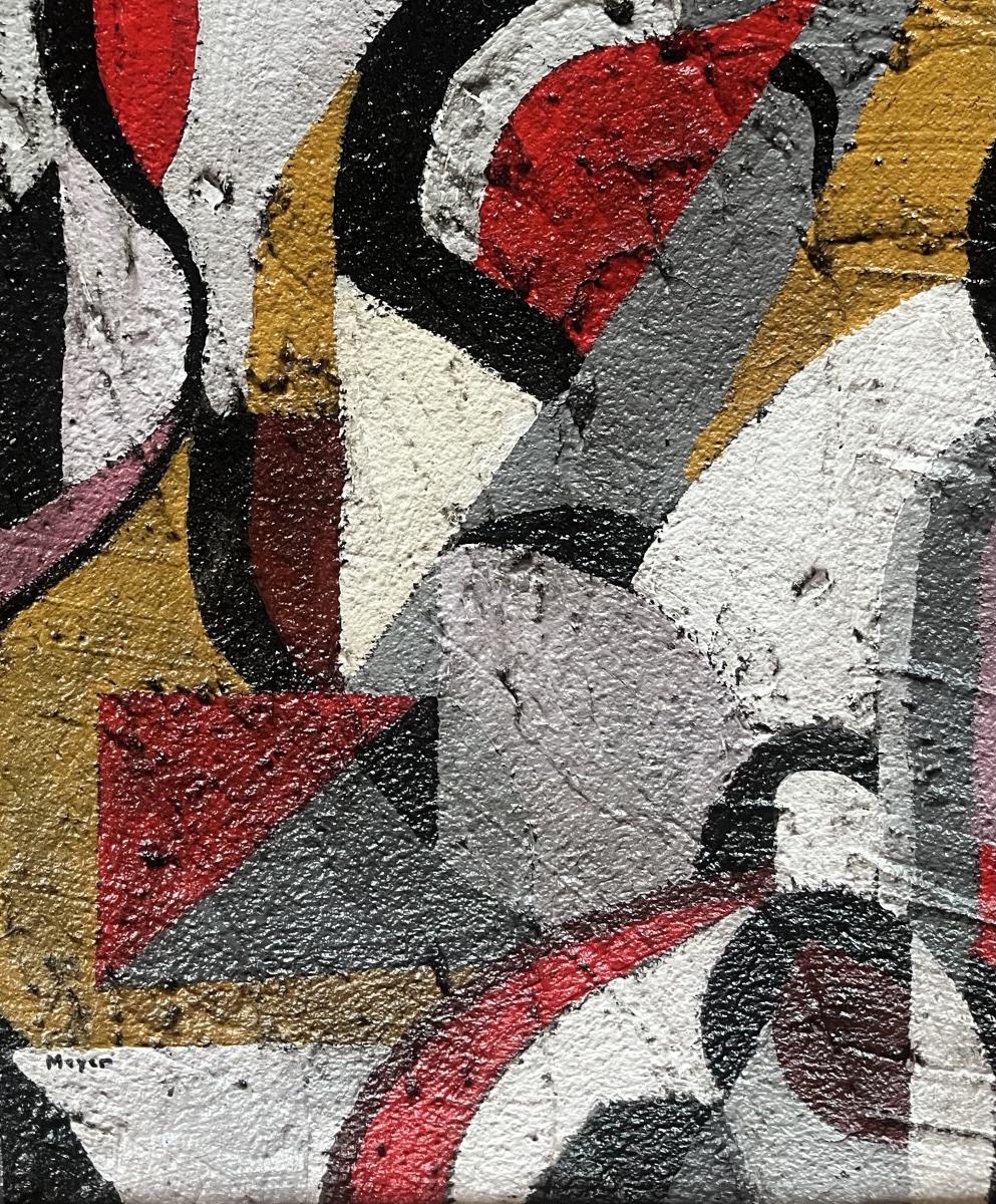 Abstract Painting Featuring A Geometric Composition, Signed By Roland Meyer-photo-5