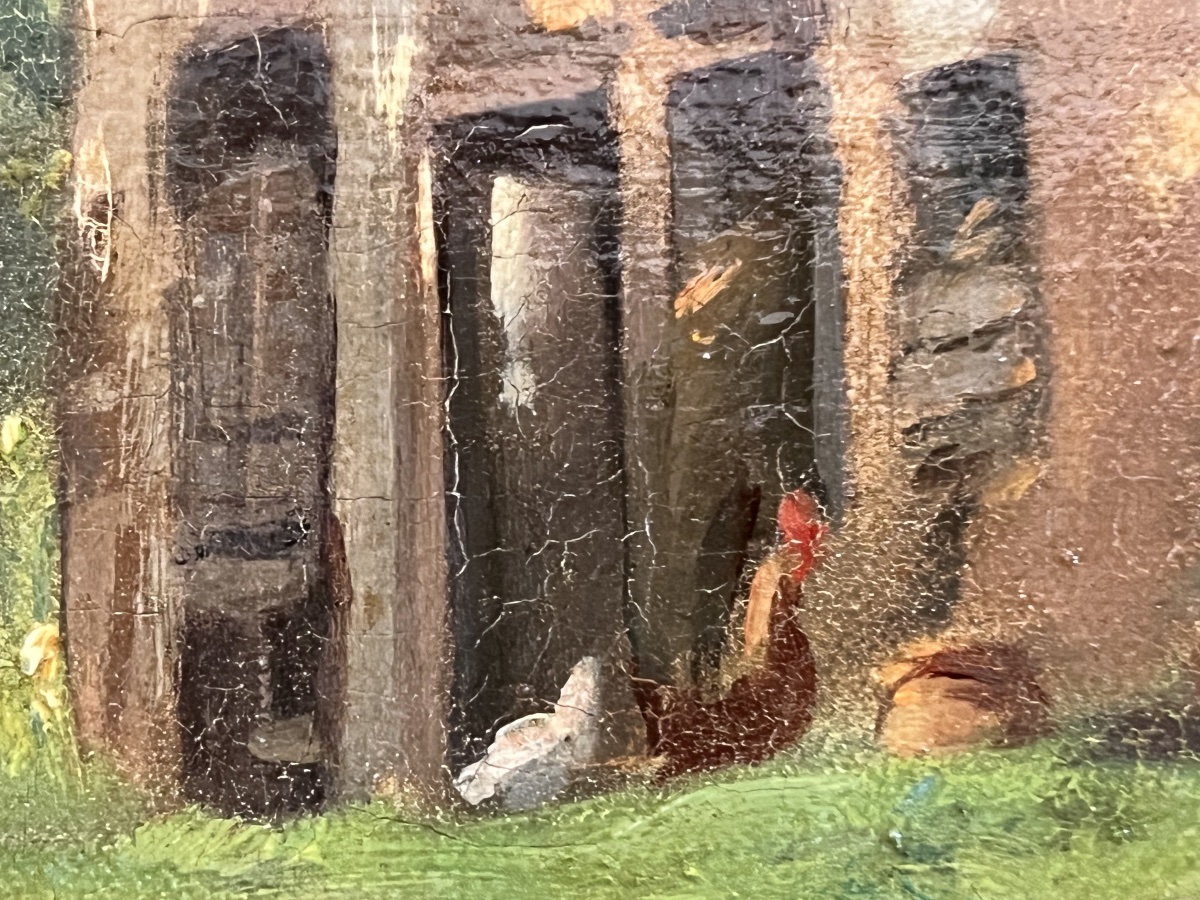 Tableau XIX ème paysage ferme peinture signée Marcel Bloch 1875-photo-3