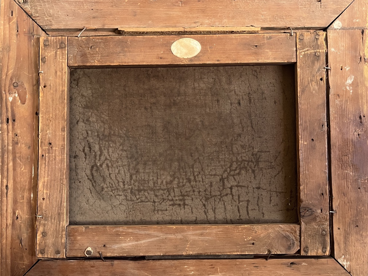Tableau XIX ème paysage ferme peinture signée Marcel Bloch 1875-photo-7