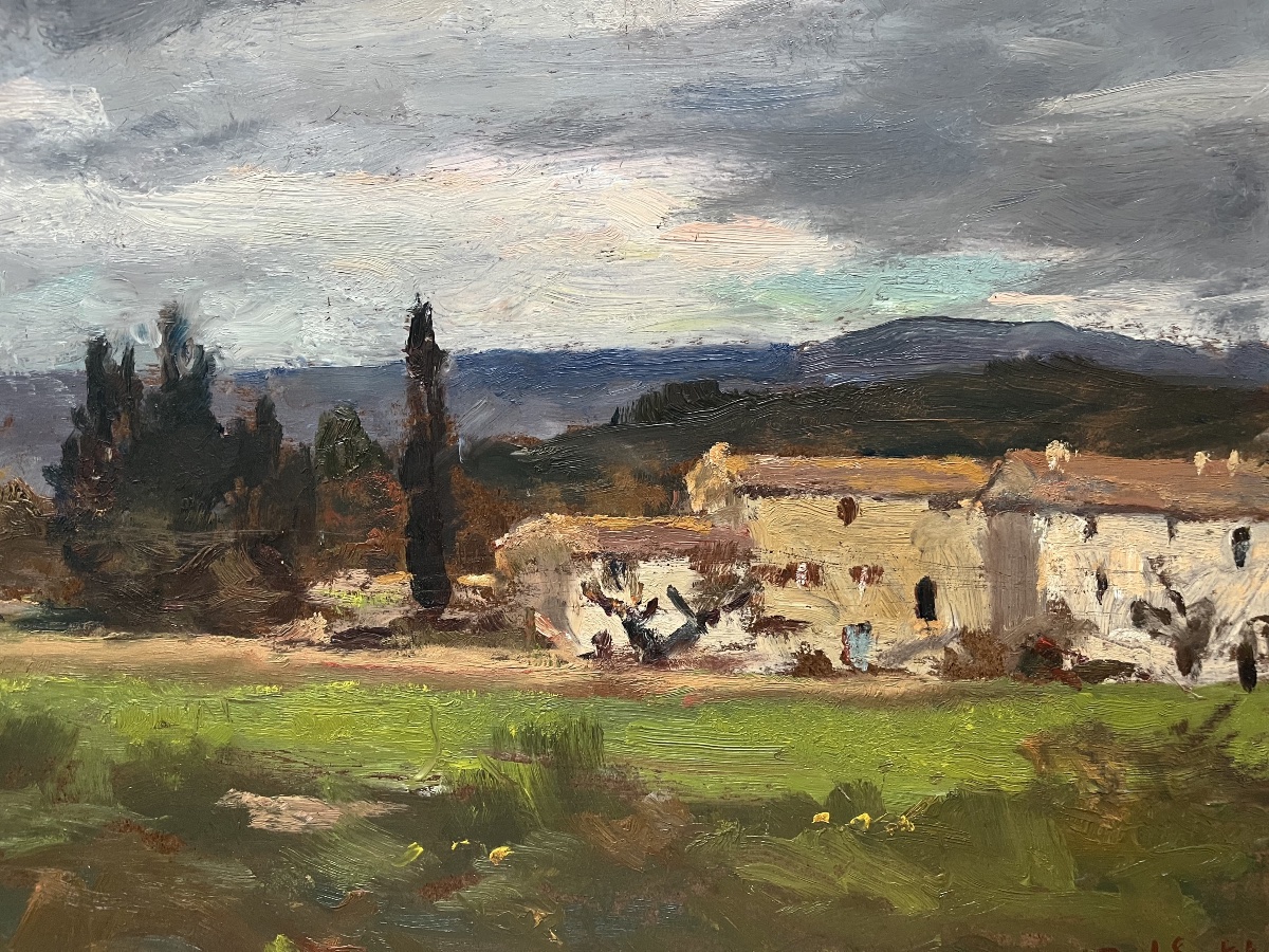 Painting From The Crozant School: Landscape Of St. Pierre De Vassols; Signed By Paul Surtel-photo-3