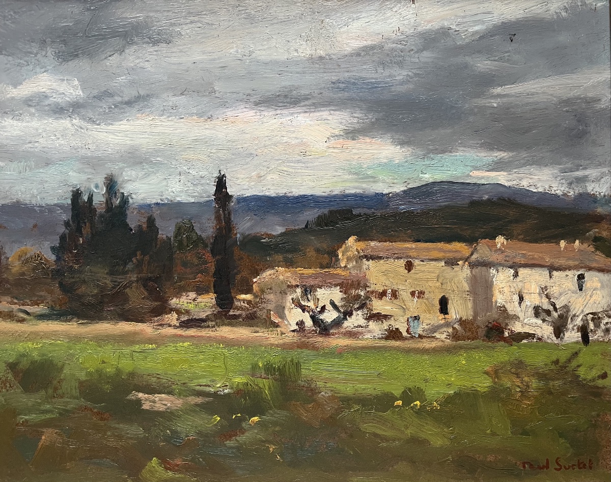 Painting From The Crozant School: Landscape Of St. Pierre De Vassols; Signed By Paul Surtel