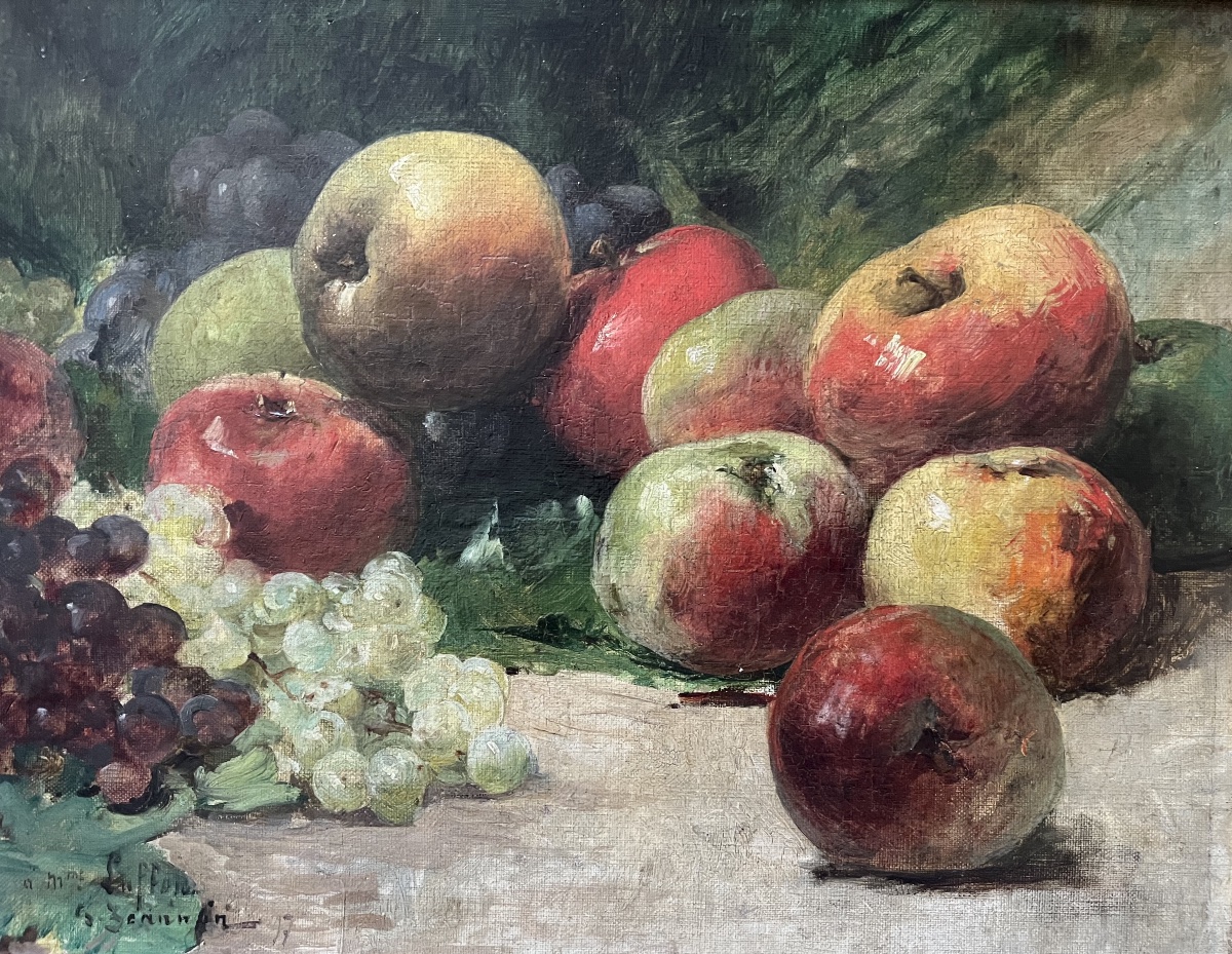 Still Life Painting Featuring Fruit, Signed By Georges Jeannin (1841–1925)