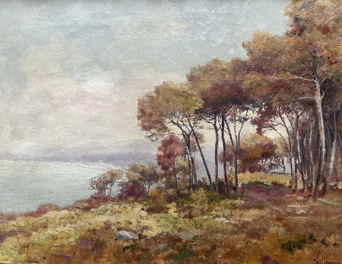 Painting: Italy (italia) — Southern Landscape, Signed By Emilio Filippini (1870–1938)