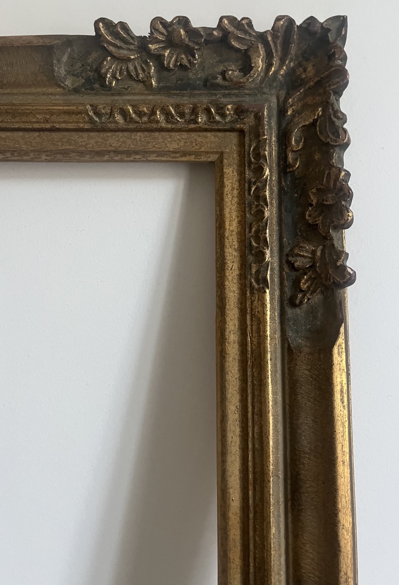 Antique Belle époque Frame With Floral Design, Standard 12 F Size: 61 Cm X 50 Cm-photo-2