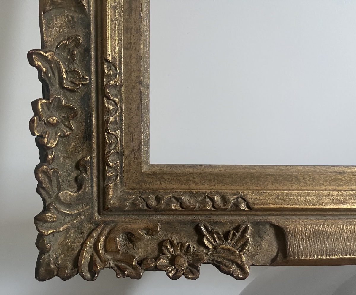 Antique Belle époque Frame With Floral Design, Standard 12 F Size: 61 Cm X 50 Cm-photo-1