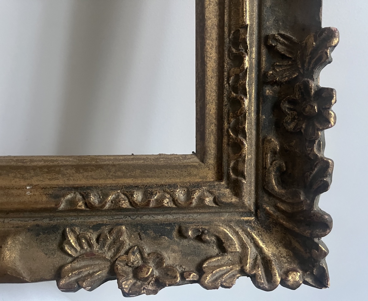 Antique Belle époque Frame With Floral Design, Standard 12 F Size: 61 Cm X 50 Cm-photo-2