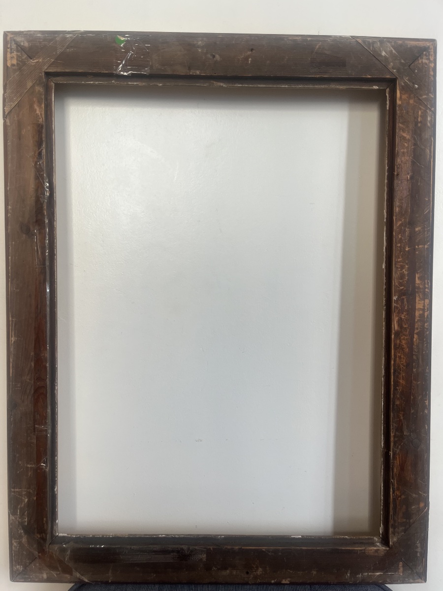 Antique Belle époque Frame With Floral Decoration In The Corners; Depth: 63 Cm X 46 Cm-photo-1