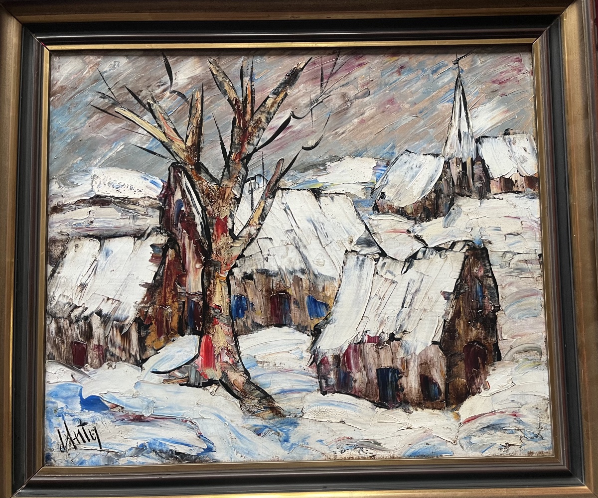 Expressionist Painting Of A Snowy Landscape, Signed By Henri D’anty (1910–1998) -photo-2