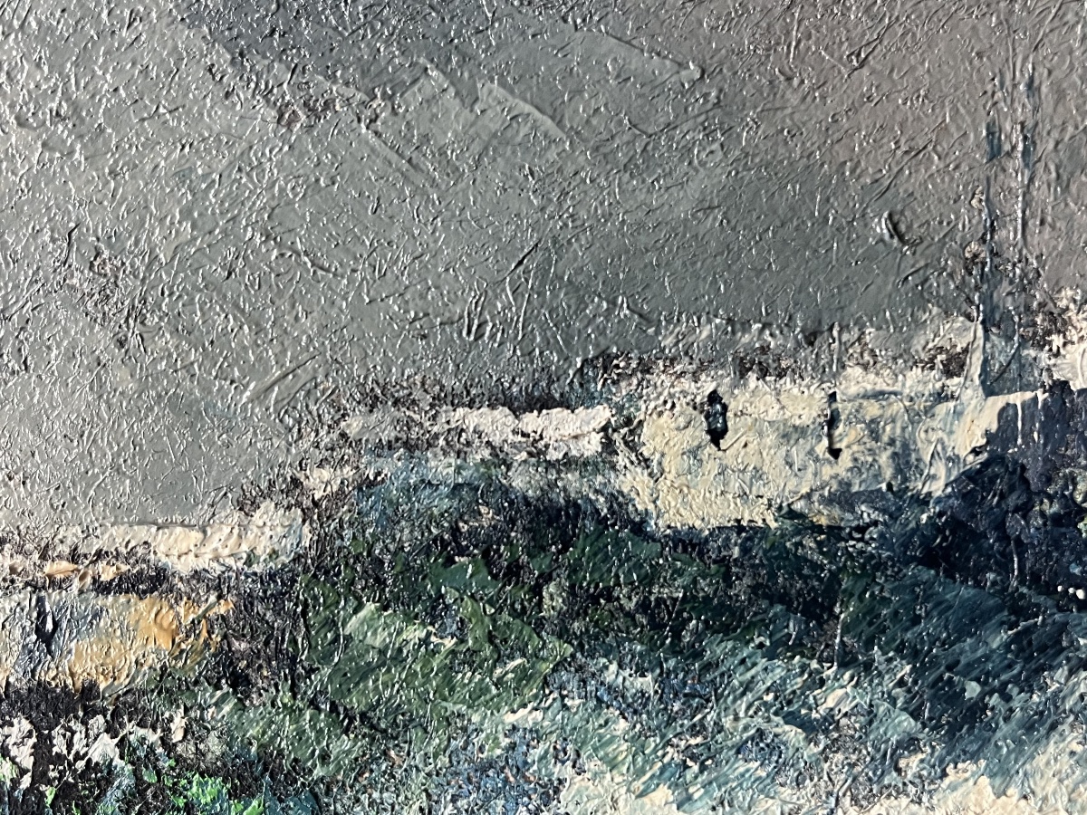 Tableau Italie Italia paysage de neige expressionniste peinture signée Mario Lupo-photo-4