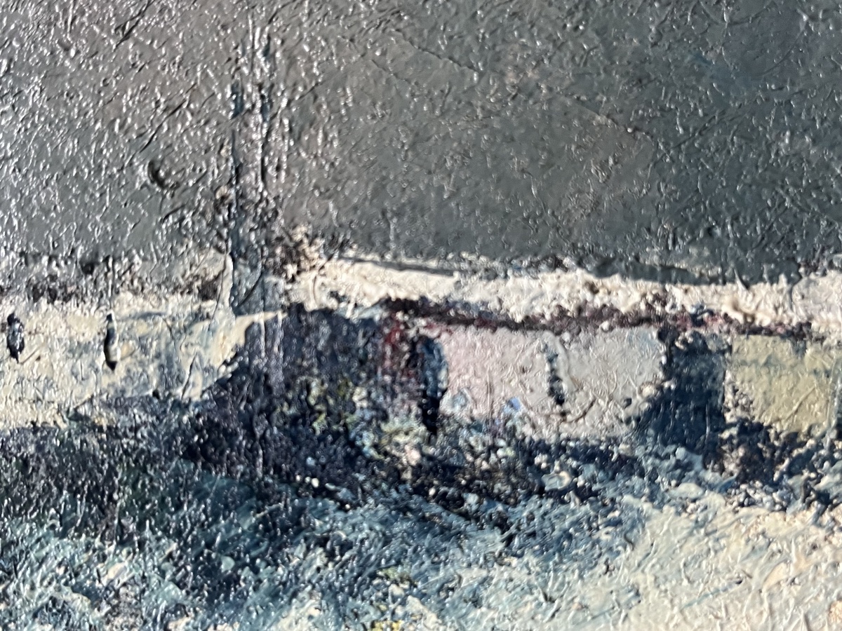 Tableau Italie Italia paysage de neige expressionniste peinture signée Mario Lupo-photo-5