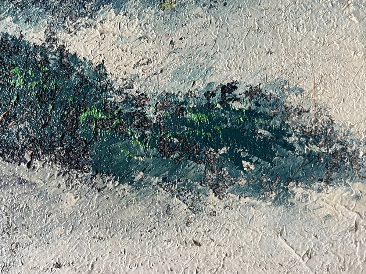 Tableau Italie Italia paysage de neige expressionniste peinture signée Mario Lupo-photo-6