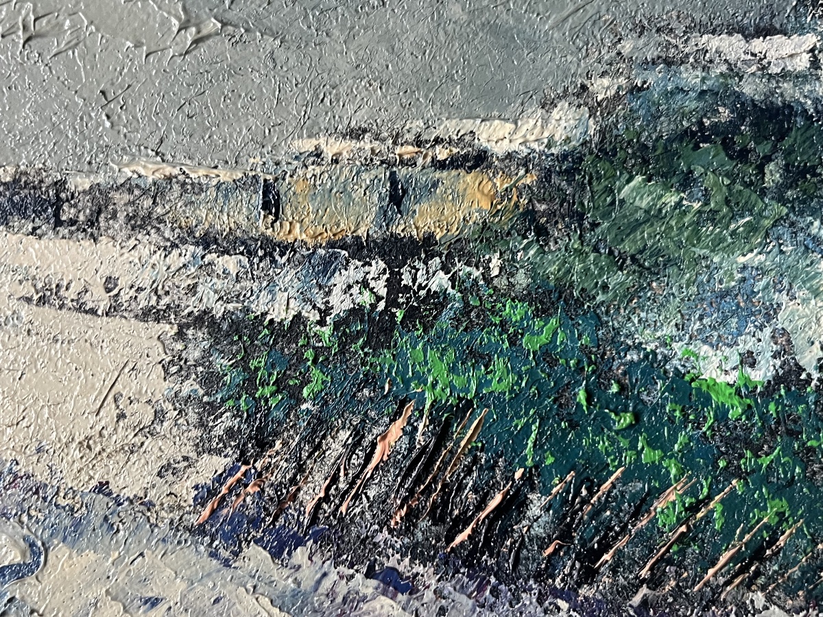Tableau Italie Italia paysage de neige expressionniste peinture signée Mario Lupo-photo-7